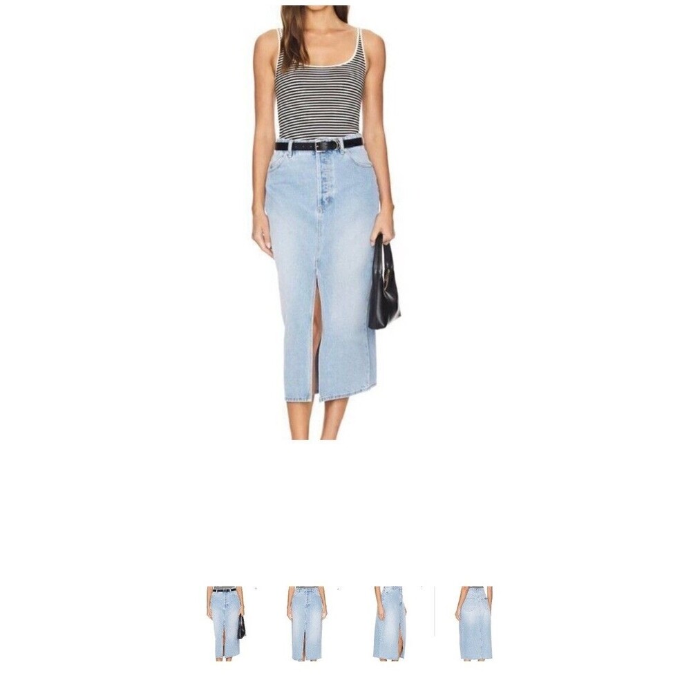 Y2k retro 90's Vintage Rolla's Chicago Midi Denim Skirt Mid Blue NWOT Size 26‎